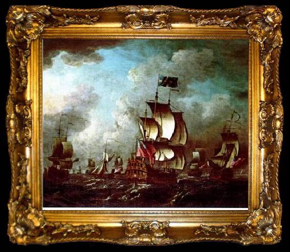 framed  unknow artist Seascape, boats, ships and warships. 27, ta009-2